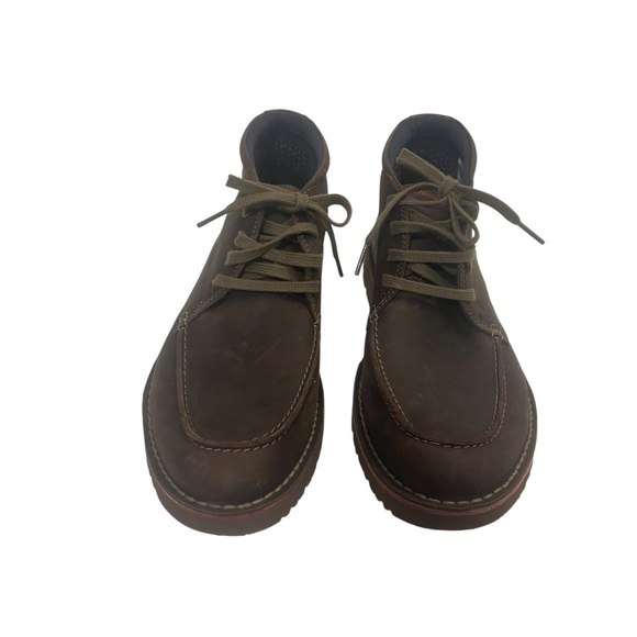 Men's CLARKS Vargo Rise Brown Leather Ankle Boots Like New - Picture 3 of 7